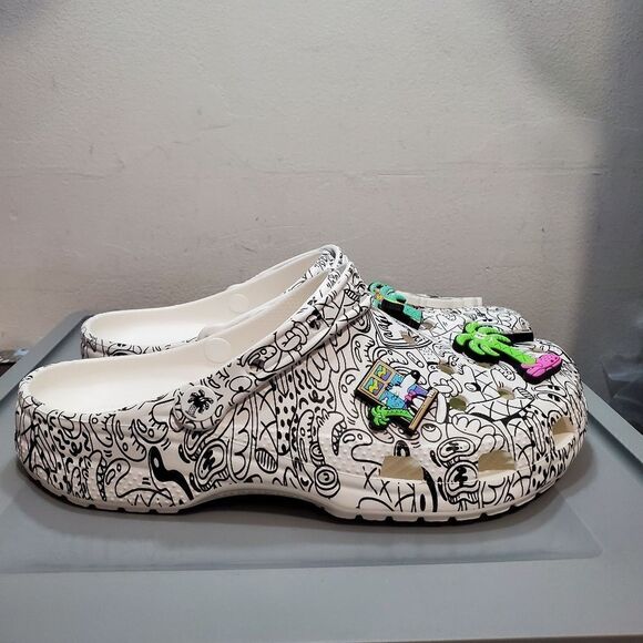 Crocs Classic Clog Steven Harrington Collage Art 9 M/ 11 W 208145-103 Whi… - Picture 5 of 13